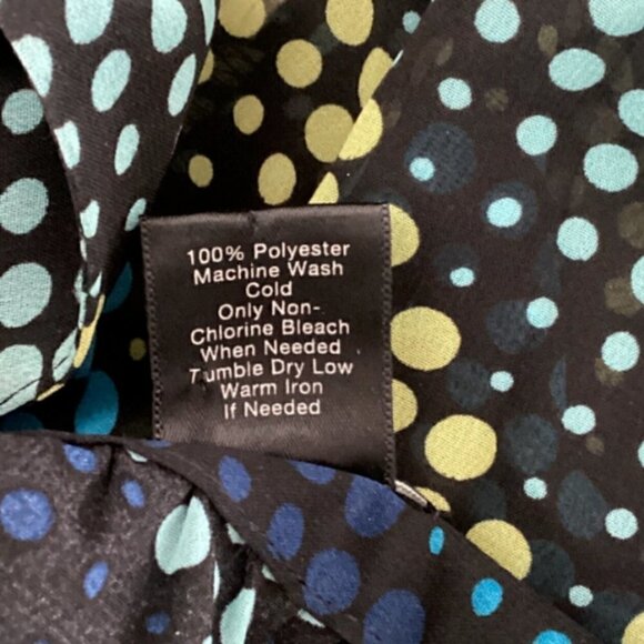 Ann Taylor Sheer Short Sleeve Top XS Colorful Chevron Dot  Print #221B - Picture 7 of 7